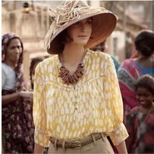 Anthropologie DOLAN Flower Pasture silk blouse